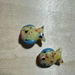 カラフル魚型とんぼ玉 2個セット