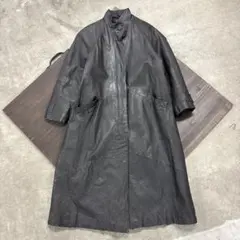 7W6 WINLIT 90’s レザーロングコート　黒　モード　古着　used