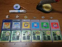 【新品電池交換済み】ゲームボーイ ポケモン 赤＋緑＋青＋黄＋金＋銀 6本セット