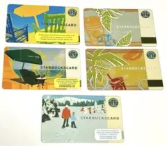 スタバカード　海外レア　旧ロゴ5枚　2006年、2007年　スターバックス
