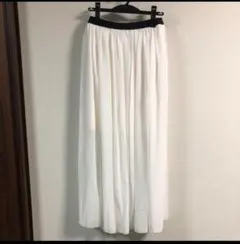 ロングスカート(ホワイト)：SENSE OF PLACE