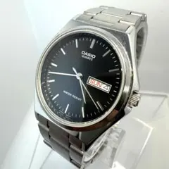 『不動』CASIO カシオ 腕時計 クォーツ ブラック文字盤 デイデイト