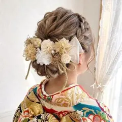 髪飾り【6616】ドライフラワー　結婚式　成人式　卒業式　七五三　前撮　振袖　袴