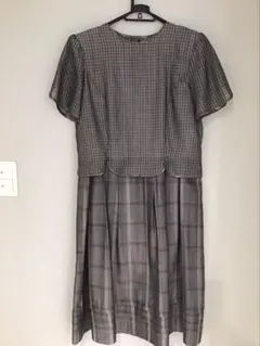 チェック　ワンピース　昭和レトロ