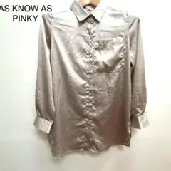 AS KNOW AS PINKY 光沢感 長袖ブラウス