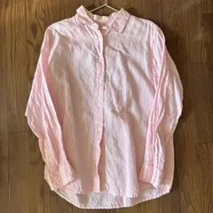 無印良品　リネンストライプシャツ