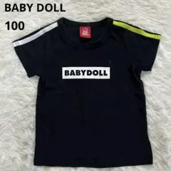 BABYDOLL Tシャツ 半袖 ロゴ入り Tシャツ 黒 100 コットン100