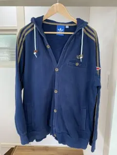 【希少・英国モデル】adidas アディダス フード付きスウェットカーディガン