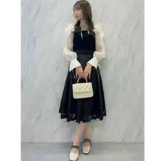 新品タグ付 dazzlin ダズリン パンチングレザーライクスカート ブラック