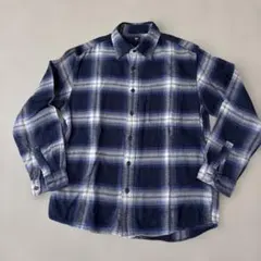 UNIQLO ユニクロ オンブレチェック ネルシャツ ネイビー系 Mサイズ