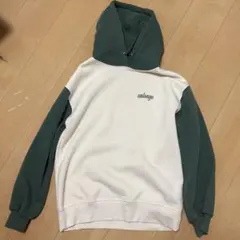 calonge バイカラー パーカー グリーン×ホワイト