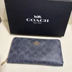 コーチ COACH メンズ レディース長財布 シグネチャー ストライプ