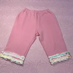 mezopiano キッズ ハーフパンツ 130ピンク レース リボン付