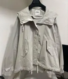 ZARA ミリタリージャケット　マウンテンパーカー　春アウター　ライトカーキ