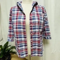 スイッチモーション フード付きチェック柄シャツ Mサイズ