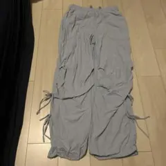 ライトブルー カーゴパンツ ドローストリング付き