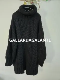 ガリャルダガランテ　ざっくりケーブル編み タートルネックニット　ブラック