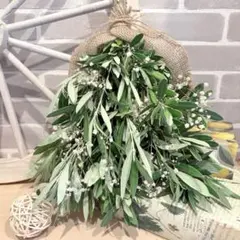 スワッグ ハンドメイド ドライフラワー グリーン 葉 ユーカリ パール