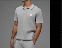 美品alo グレー ニートポロシャツスポーツクラブセーターサイズXL/TG/EG