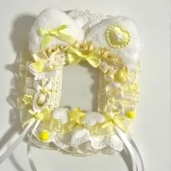 【イエロー】硬質ケース　デコ レース　トレカケース　推し活　韓国　地雷　量産