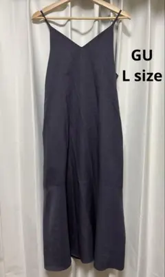 GU キャミワンピース ロングワンピース　フレア　L パープル　マーメイド