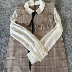 ems フリル付きチェックシャツワンピース 量産型 地雷系 ロリータ