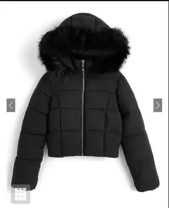 GRL　2Wayフード付きファーダウンジャケット[ask143] 　ブラックＳ