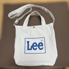 Lee ショルダーバッグ ハンドバッグ　2way ベージュ　アイボリー　男女兼用