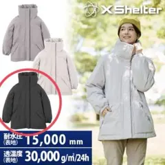 Lサイズ エックスシェルター(R) 断熱α レディース 防水ウォームアウター 黒
