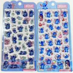 ２４時間以内発送　海外公式ライセンス　スティッチ3Dシール　ディズニ　2枚セット