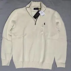 新品タグ付 POLO RALPH LAUREN ハーフジップ M オフホワイト