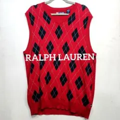 ラルフローレン アーガイル ベスト コットンニット