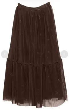 お*ぎ様 randomly eimy プリーツチュールスカート （BROWN）