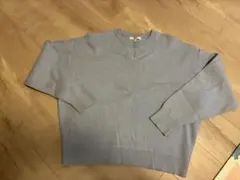 UNIQLO スムースコットンクルーネックセーター ブルー