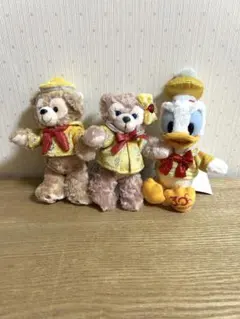TDS ダッフィー・シェリーメイ・ドナルド ぬいぐるみバッチ 3体セット