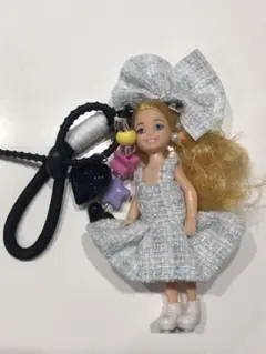 じゃらじゃらキーホルダー　Barbie ツイード　ブルーのサムネイル