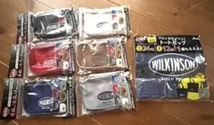 非売品　WILKINSON クリアポーチ 全6種類、6個セット、トートバッグ紺色