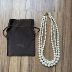 khion ホワイトパール 3連ネックレス