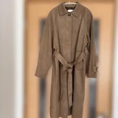 新品未使用　タグ付きH&M スエード調 ロングコート ブラウン