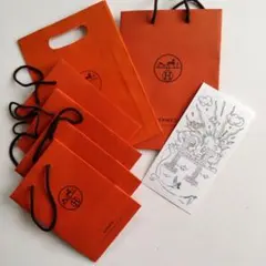 良品✨️HERMES ショッパー オレンジ 6枚(+カード)セット