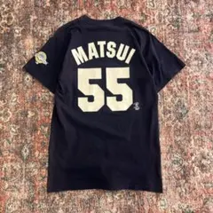 00's Majesticヤンキース 松井秀喜 プリントTシャツ 褪せネイビーM