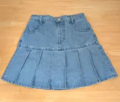 パンツ付き　グローバルワーク　140　デニム　プリーツスカート