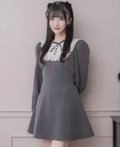 ワンピース JILTU petit frill dress gray 1 JILTU petit frill dress gray 0 | Mercari