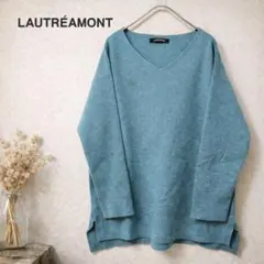 LAUTREAMONT Vネック ニット プルオーバー ブルー系 38 古着