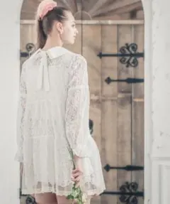 axes femme 総レースティアードチュニック