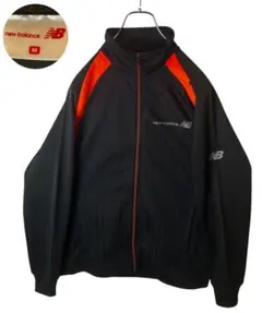 ニューバランスシンプルブラックデザインジャージトラックジャケットゆったりサイズ