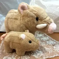 日本製】レトロ ☆Heart&Heart もぐら 音が鳴る！ぬいぐるみ 2点