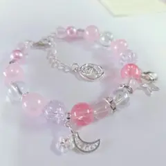 ブレスレット【S182】ピンク ハンドメイド