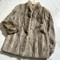 サガミンク jindo 毛皮コート 銀サガ パステルミンク リアルファー
