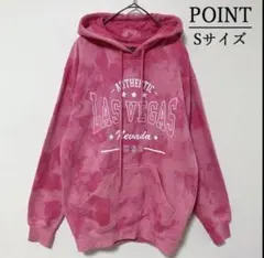 メンズタイダイ柄ブリーチパーカーS 古着屋　ブランド　秋冬物　プリント　ピンクのサムネイル